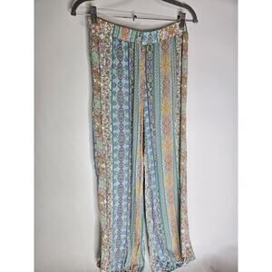 Victoria Secret Lounge Pants Womens Size XS Paisley Print Elastic Waist Wide